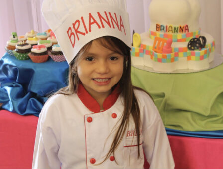 A child celebrating her birthday party.