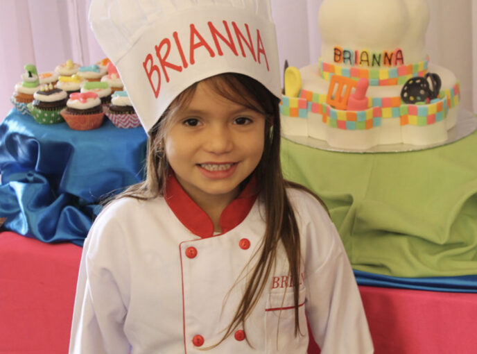 A child celebrating her birthday party.