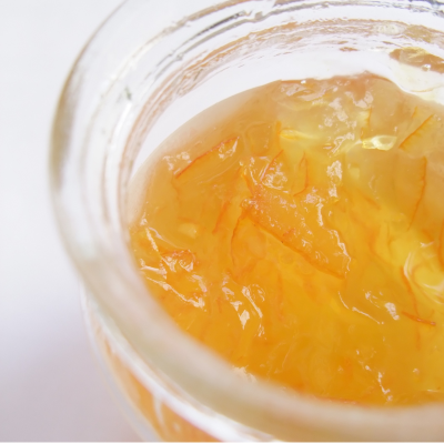 Citrus marmalade in old-fashioned jar